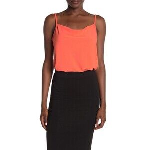 Free Press Women’s Cowl Neck Bodysuit In Orange Size XXS